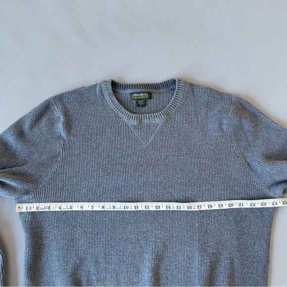 Eddie Bauer Gray Knit Crewneck Heavyweight Cotton Sweater Men’s Size XXL - Picture 6 of 9